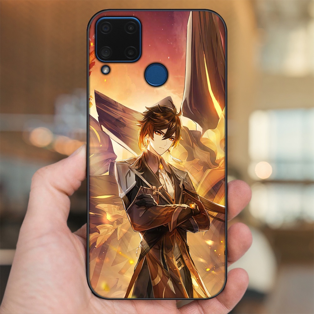 Ốp lưng Realme C15 viền đen in hình Zhongli Genshin Impact