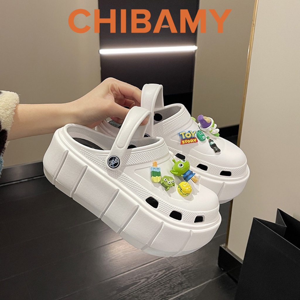 Dép sục Cross nữ đế EVA siêu nhẹ cao 6cm CHIBAMY có gắn sticker cực chất
