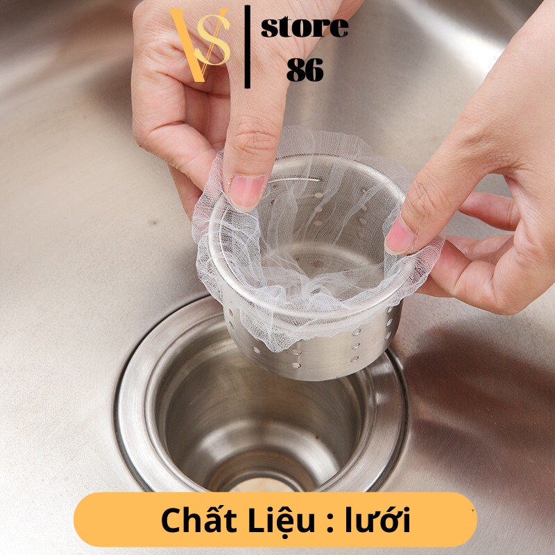 Túi Lọc Rác Bồn Rửa Chén Bát Thiết Kế Kiểu Lưới Siêu Dai Đầu Có Chun Co Giãn Chống Tắc Nghẽn Ống [ Set 100 chiếc ]