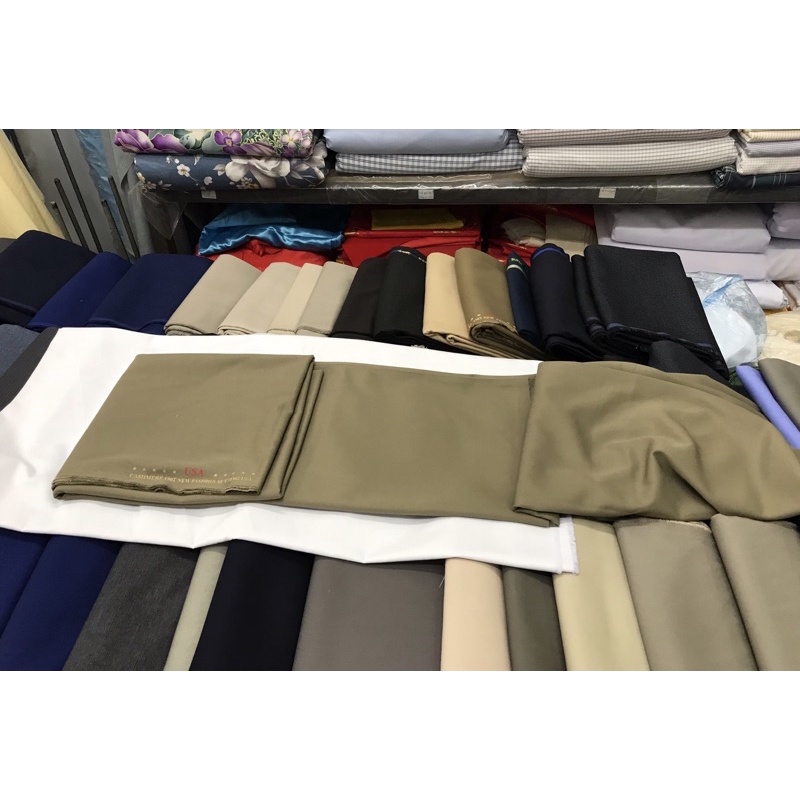 Vải Kaki USA - Màu Rêu Đẹp - Mềm mại Dễ chịu - Vải May Quần Thô Nam Cao Cấp - Vải May Quần Ngố Nam - Hoàn Thể Lào Cai