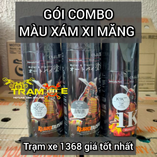 SƠN SAMURAI COMBO MÀU XÁM XI MĂNG 104