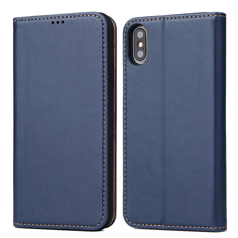 Ốp điện thoại da thật nắp gập nam châm có ngăn đựng thẻ tiện dụng hợp thời trang cho Iphone X | BigBuy360 - bigbuy360.vn