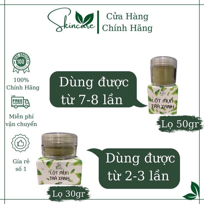 2 Hộp size lớn bột lột mụn matcha trà xanh lột mụn tận gốc, cung cấp collagen cho da