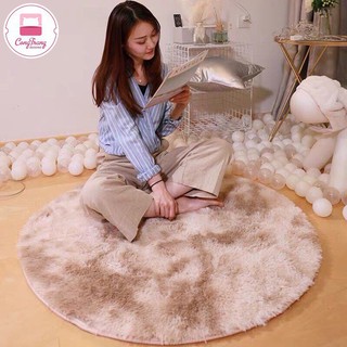 Lvce crxb thảm lông loang tròn trang trí cao cấp chống trơn trượt - kích thước 1m x 1m 84 20-htt87
