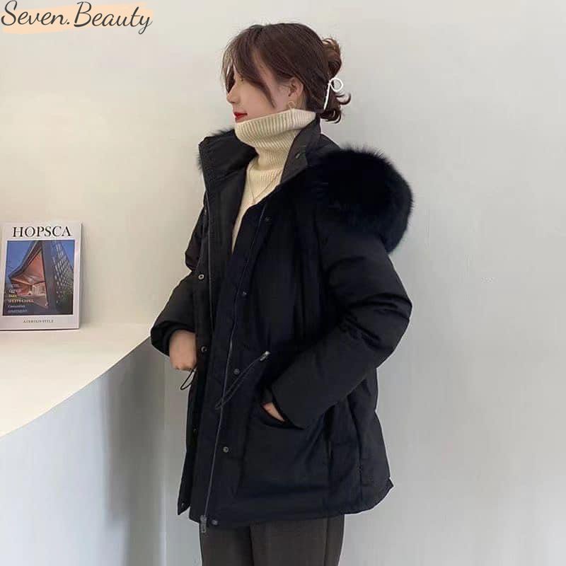 A78 Áo phao nữ parka dáng dài 3 lớp phong cách Hàn Quốc 7,Beautiful