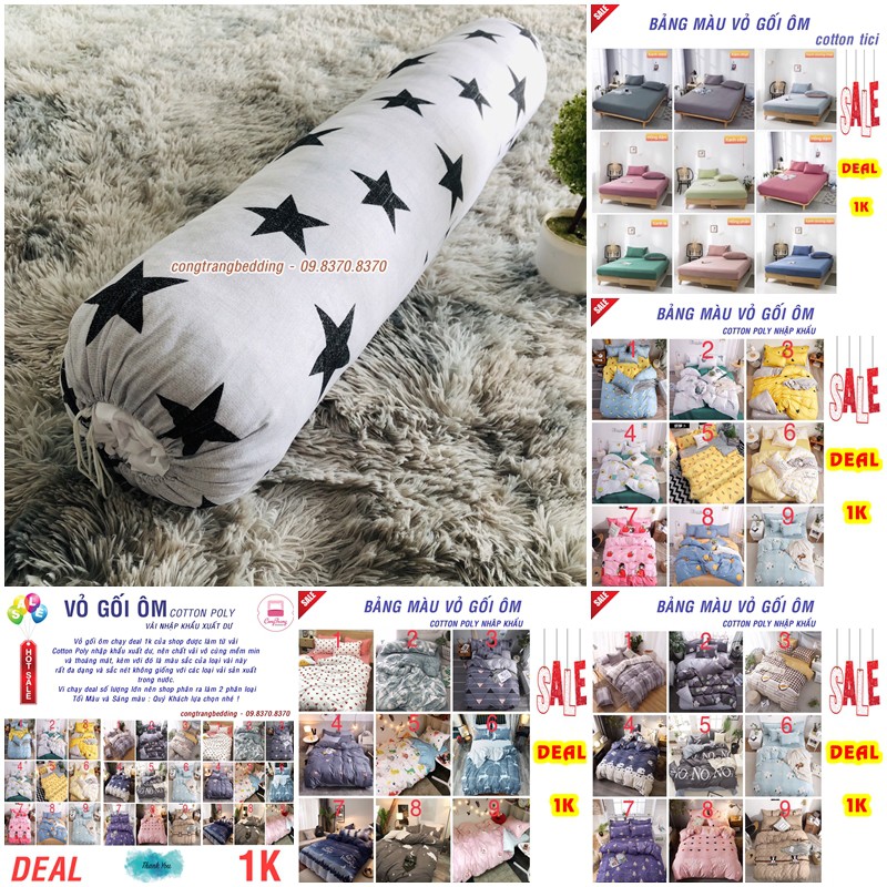 [Mã LIFE20KALL giảm 10% đơn 50K] Vỏ gối ôm COTTON TICI - COTTON POLY NHẬP KHẨU hoạt tính Cao Cấp ( 30cm x 100cm) | BigBuy360 - bigbuy360.vn