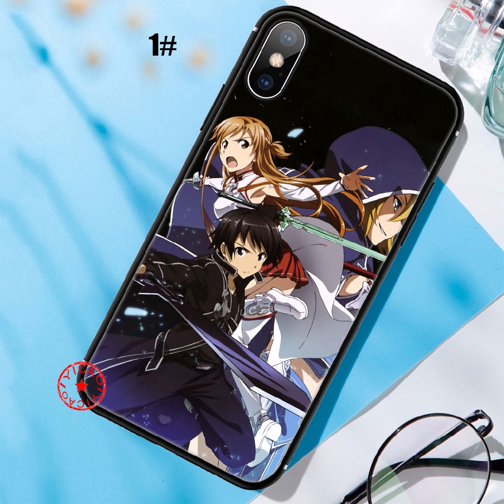 Ốp điện thoại TPU mềm in hình anime Sword Art Online cho iPhone X XR XS Max 8 7 6S 6 Plus 5 5S SE