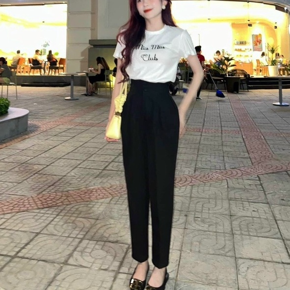Quần Baggy nữ 2 cúc bọc, quần tây basic lên dáng chuẩn xinh Okélla