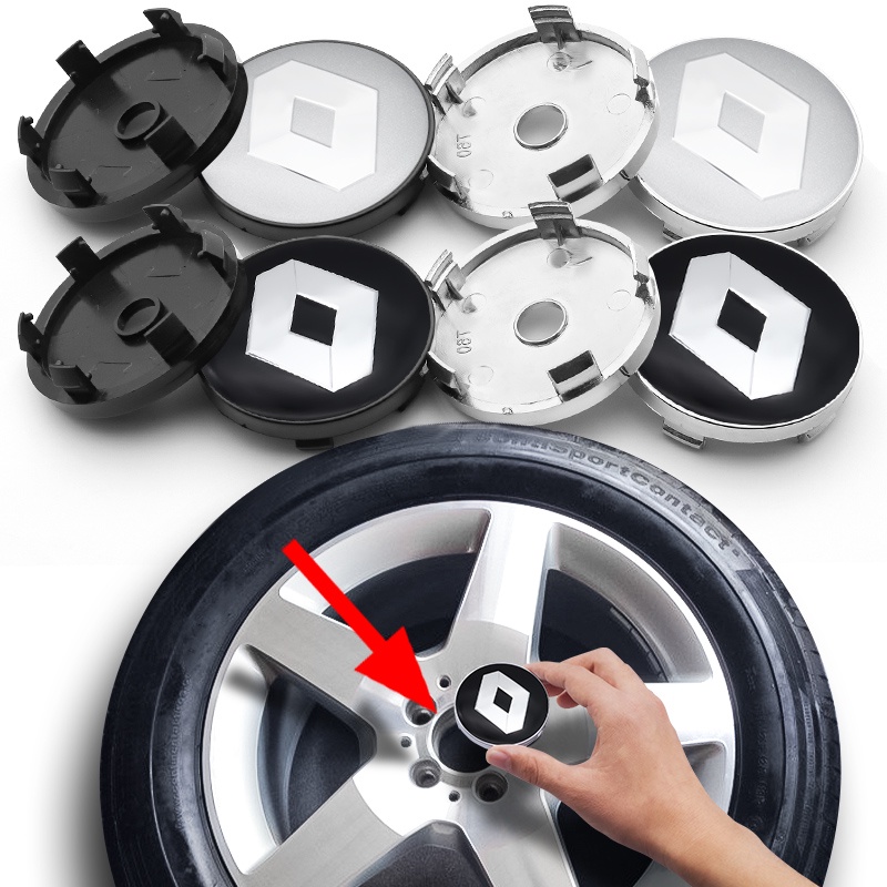Bộ 4 Nắp Chụp Trục Bánh Xe Hơi 60mm Thay Thế Cho renault koleos kadjar scenic megane sandero espace clio