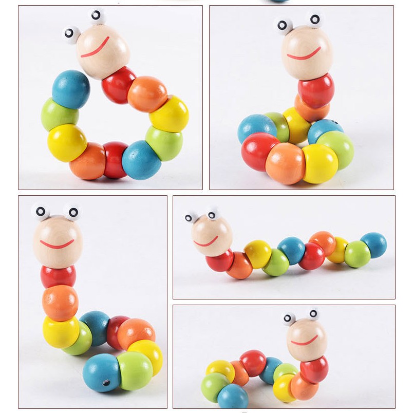 Con Sâu xoắn bằng gỗ - Smart Baby Toys