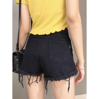 short jeans 5 nút rách lai