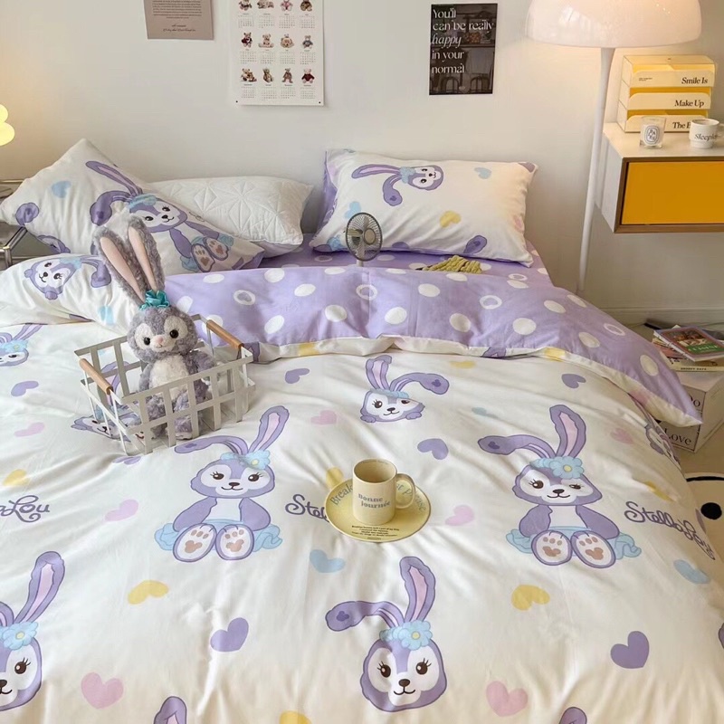Set Chăn Ga Cotton Living Hoạt Hình Ngộ Nghĩnh (Shinbedding)