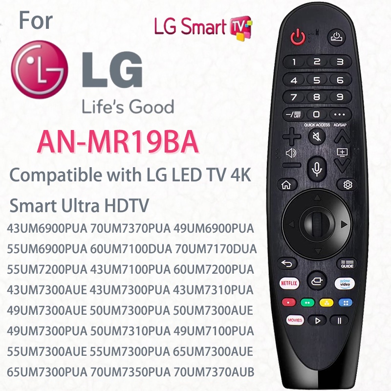 Điều Khiển Từ Xa Thay Thế AN-MR19BA Cho LG LED TV 4K Smart Ultra HDTV NO Cursor Con Trỏ 43UM6900PUA 70UM7370PUA 49UM6900PUA 55UM6900PUA 60UM7100DUA 55UM7200PUA