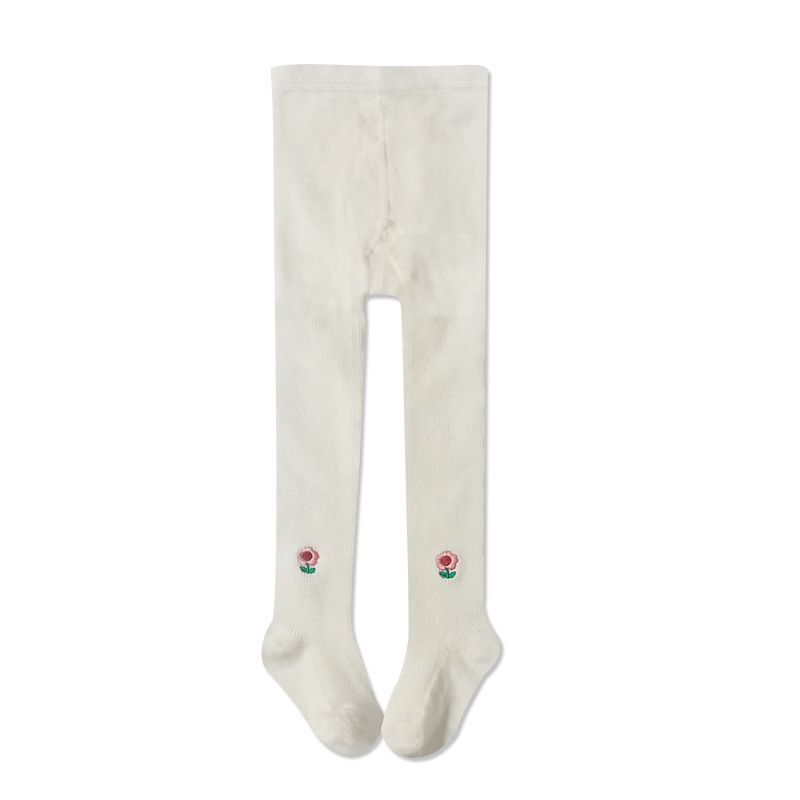 Quần tất bằng cotton mềm thêu hoa xinh xắn cho bé gái 0-12 tuổi