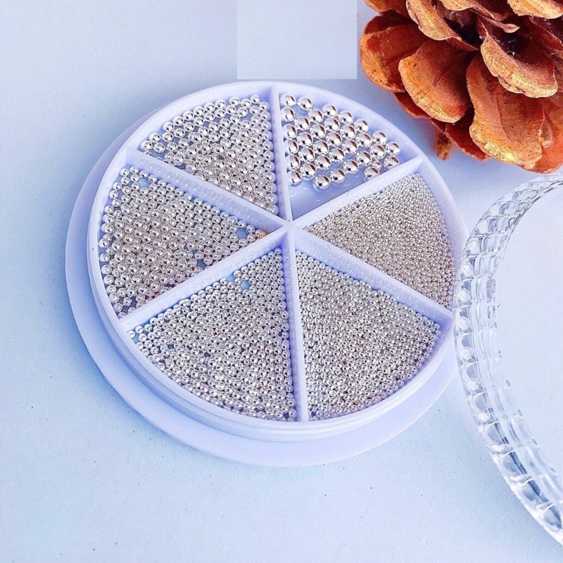 Bi nail trang trí móng vàng bạc mix size 6 ô- Cheap Nail