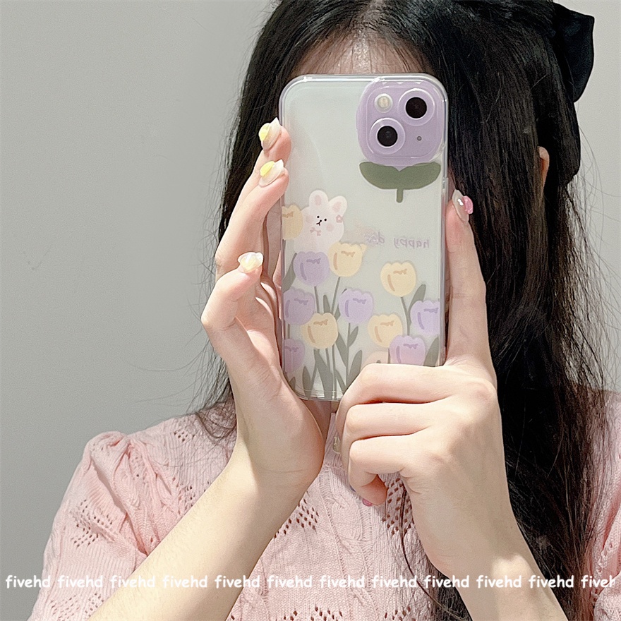 Ốp Điện Thoại TPU Mềm Trong Suốt Họa Tiết Hoa Cho iPhone 14 13 12 11 Pro Max SE2020 X XR XS Max 8 7 6 6s Plus