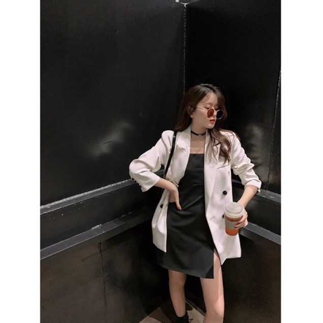 SET ĐẦM KIỂU HAI DÂY XẺ ĐÙI + ÁO KHOÁC VEST XỊN [kèm ảnh thật] | BigBuy360 - bigbuy360.vn