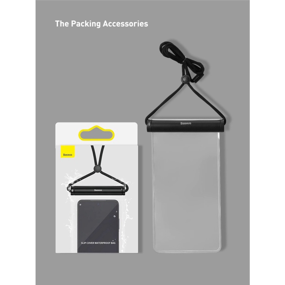 Túi Chống Nước Điện Thoại Baseus Waterproof 5 Lớp Chống Nước Tiêu Chuẩn IPX8 Cho Độ Sâu Đến 30m Phù Hợp Đi Biển Đi Phượt