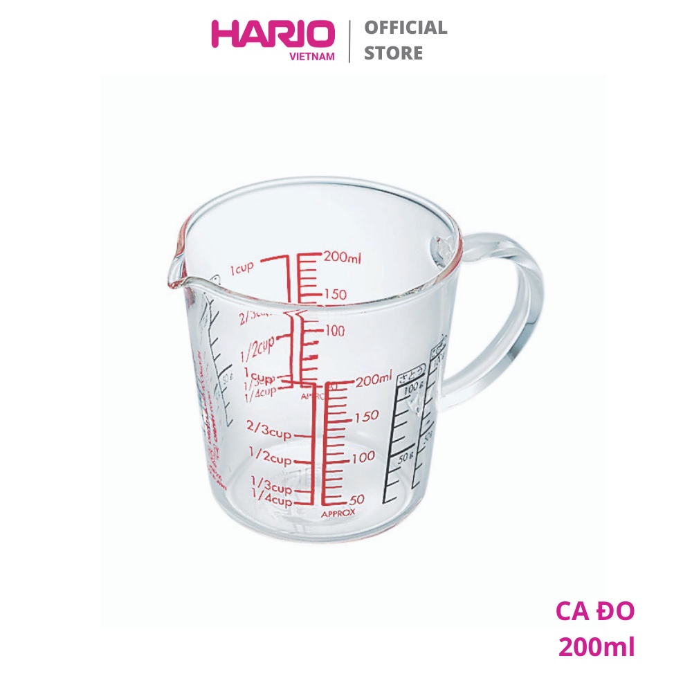 Ca Đo Lường Thuỷ Tinh HARIO 200ml CMJW−200