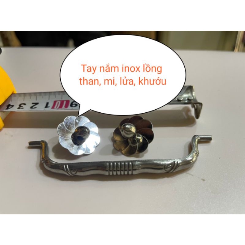 Tay cầm inox cho lồng than, mi, lửa đốt trúc. Hàng nội địa Trung chưa sử dụng