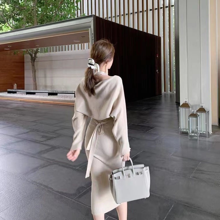 Set Đầm Hai Dây Dệt Kim Dáng Suông Thời Trang Nữ Tính