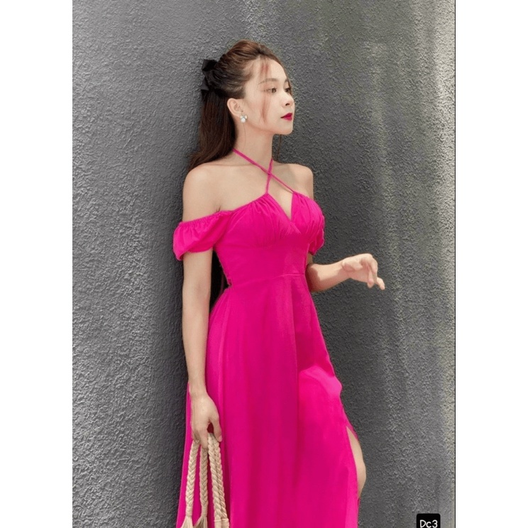 (Mẫu Mới) Đầm Lụa Hai Dây Chéo Nhau Dáng Chữ A Siêu HOT UP hhp