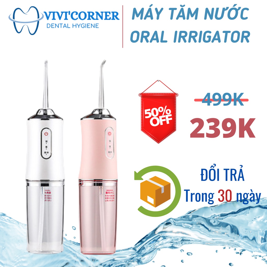 Máy tăm nước Oral Irrigator - Máy tăm nước vệ sinh răng miêng công nghệ Châu Âu, 3 chế độ xịt