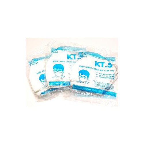 Khẩu trang KT5 3 lớp có nẹp sắt nguyên túi