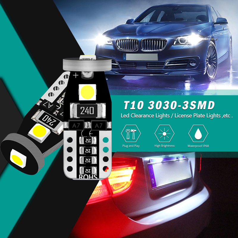 Đèn Led T10 12v 3030 Chip 8 Màu Cho Xe Hơi