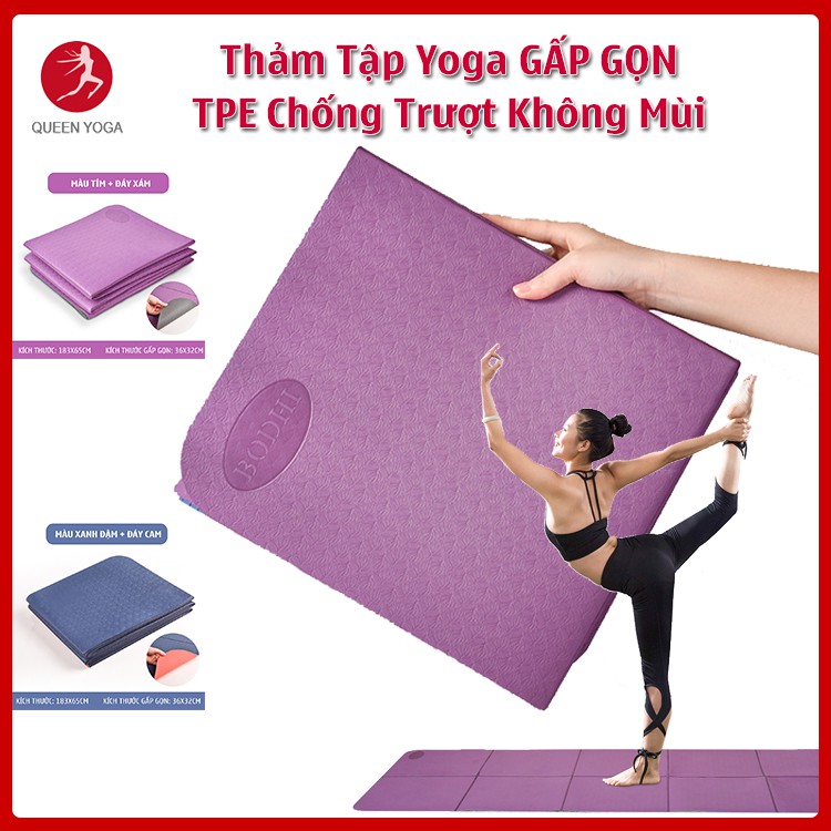 Thảm Tập Yoga Gấp Gọn TPE Chống Trượt Không Mùi BODHI Thảm Du Lịch Tiện Lợi -   Thảm Tập Yoga Gym Tập Thể Dục Tại Nhà