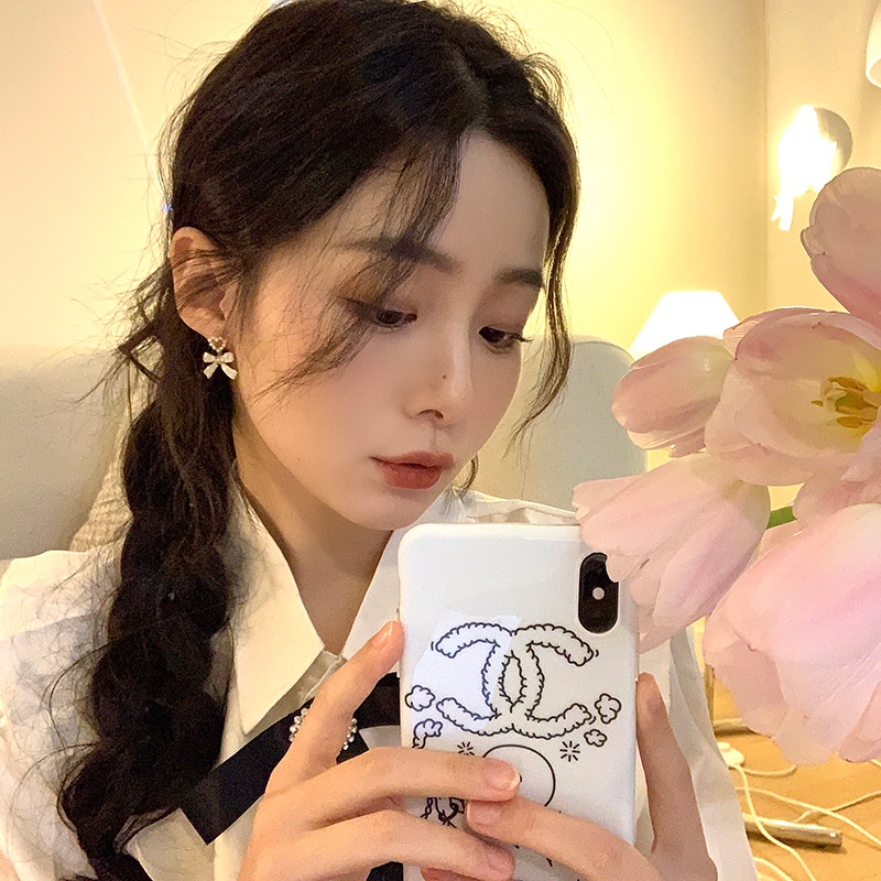 Khuyên Tai Hình Nơ Đính Ngọc Trai Phong Cách Thời Trang Mới 2022