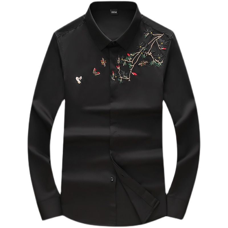 ❁Áo Sơ Mi Nam Dài Tay Thêu Họa Tiết Chất Lượng Cao Thời Trang Xuân Thu Size s 2022