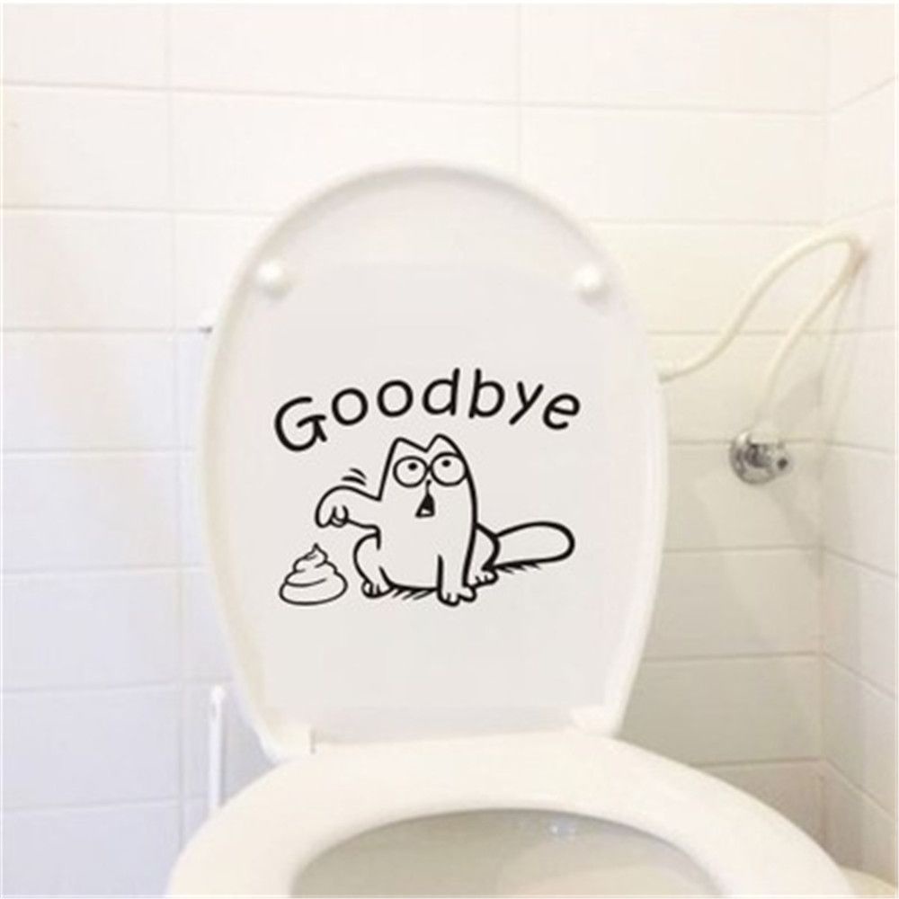 Toilet Seat Sticker Goodbye Wall Decal Home Decor