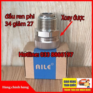 Khớp xoay ren phi 34 giảm phi 27 chuyên dùng trong xăng dầu