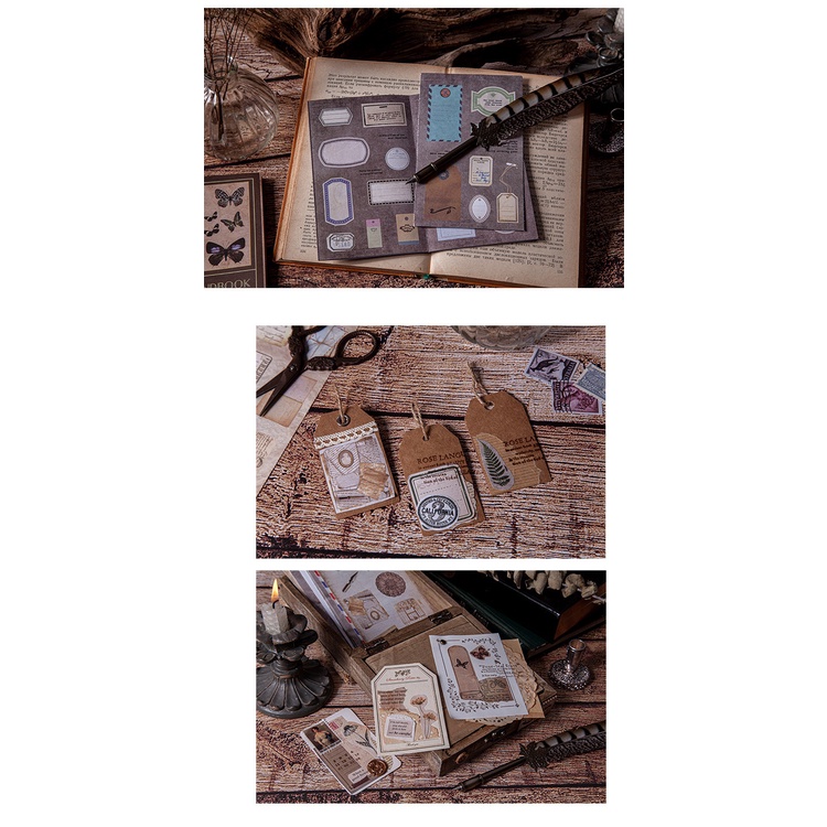 Giấy nền trang trí sổ vintage set 8 tờ HD120-K78 Decor sổ DIY Crafts, Scrapbook, Journal, Diary, Planner, Wal Seal Ect