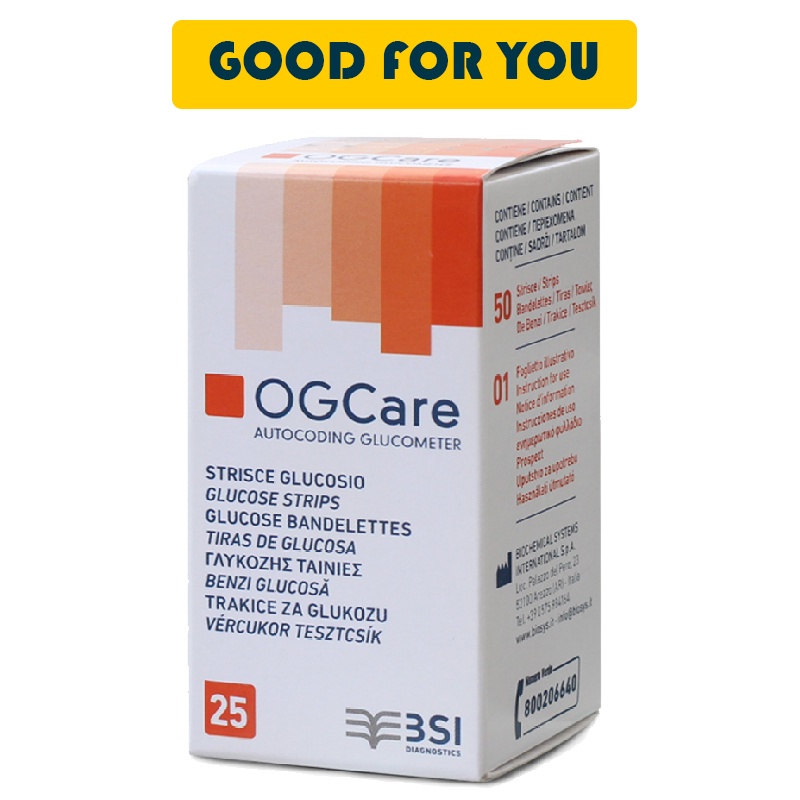 QUE THỬ ĐƯỜNG HUYẾT OGCARE (25 Que) - Good For You