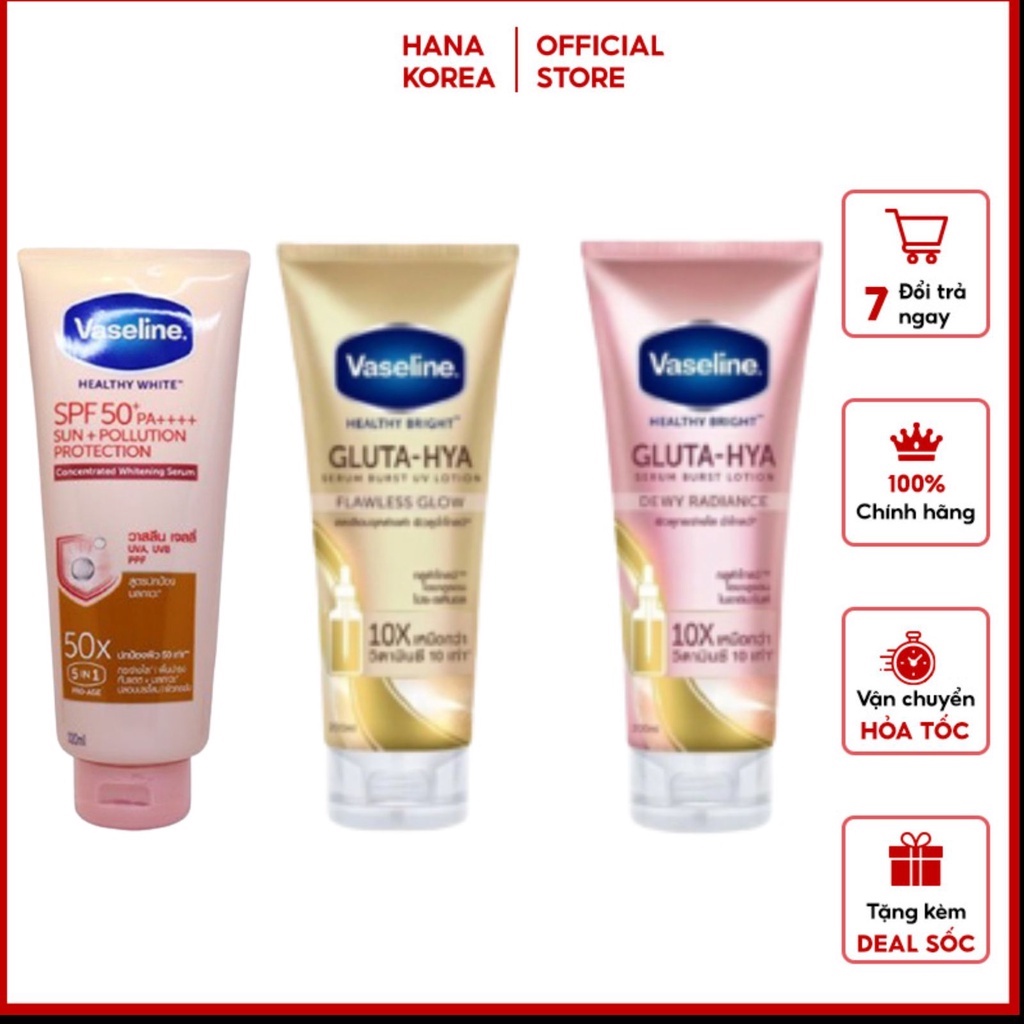 DƯỠNG THỂ trắng da Vaseline 50x SPF 50+ Thái Lan