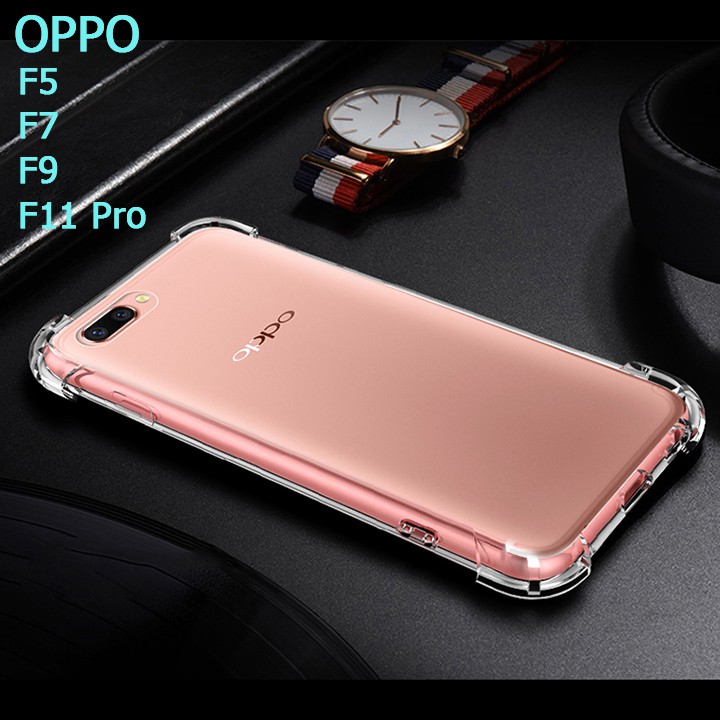 [Mã ELFLASH3 hoàn 10K xu đơn 20K] Ốp lưng OPPO F5, F7, F9, F11 Pro... nhựa dẻo chống sốc- Trong suốt