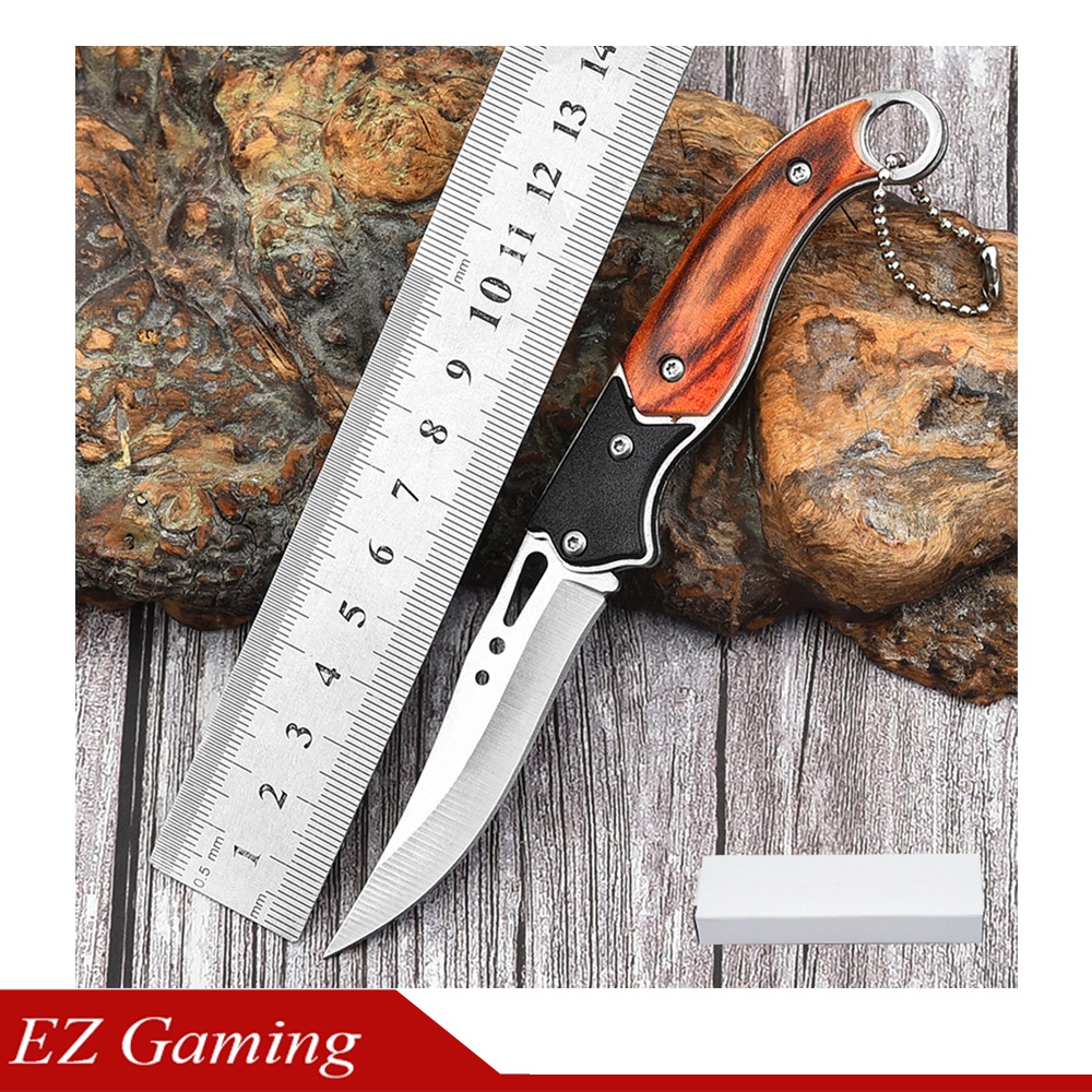 Dao phượt xếp gọn, chiều dài 15cm, lưỡi thép không gỉ, dã ngoại, cắm trại, sinh tồn, mẩu mới 2021