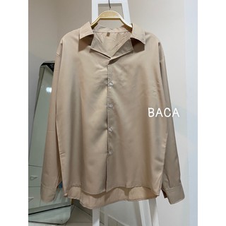 Áo Sơ Mi Cổ Vest  BACA Tay Dài Chất Vải Lụa form rộng nhiều màu basic
