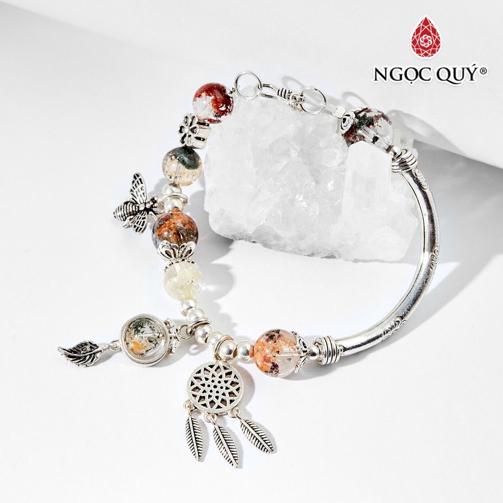 Vòng tay TA ưu linh đa sắc charm dream catcher - Ngọc Quý