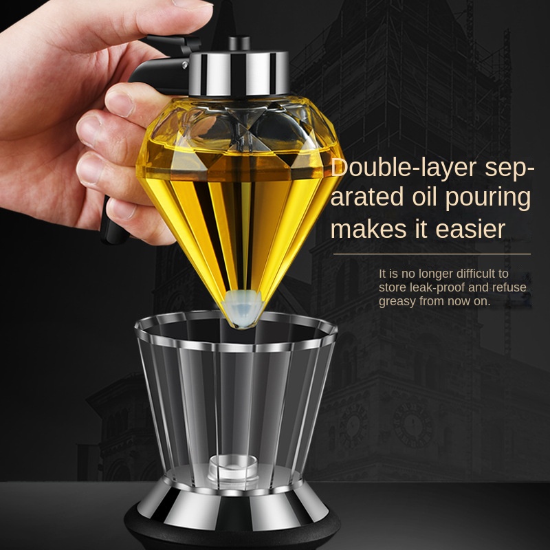 Bình Thủy Tinh Đựng Dầu Olive / Dầu Ô Liu Kèm Giá Đỡ Tiện Dụng Cho Nhà Bếp
