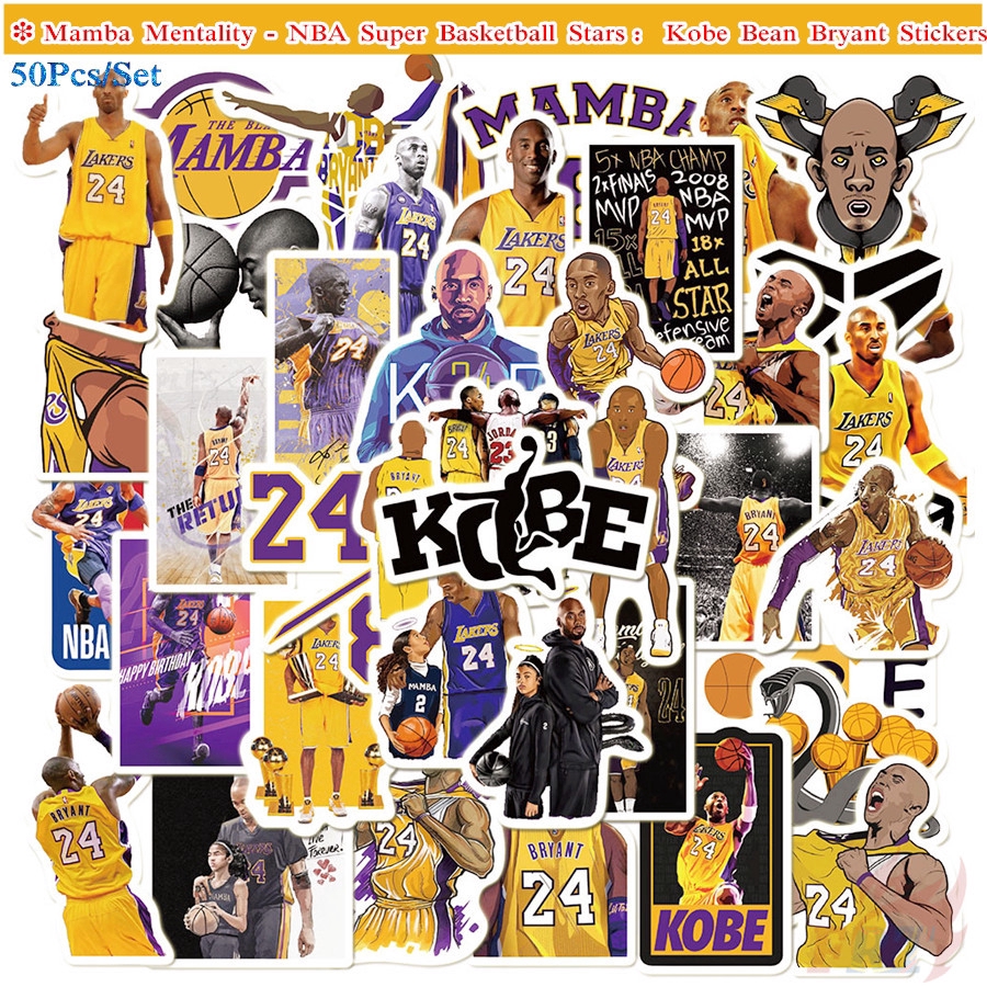 ❉ Kobe Bean Bryant Series 01 NBA Super Basketball Stars Stickers ❉ 50Pcs/Set Mamba Mentality DIY Fashion Doodle Decals Stickers
