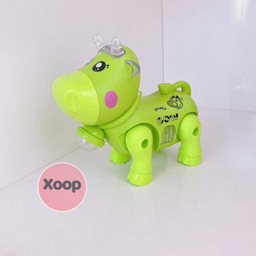 ĐỒ CHƠI CON BÒ CHẠY PIN BIẾT ĐI CÓ PHÁT NHẠC CHO BÉ SHOP HOME GIAY