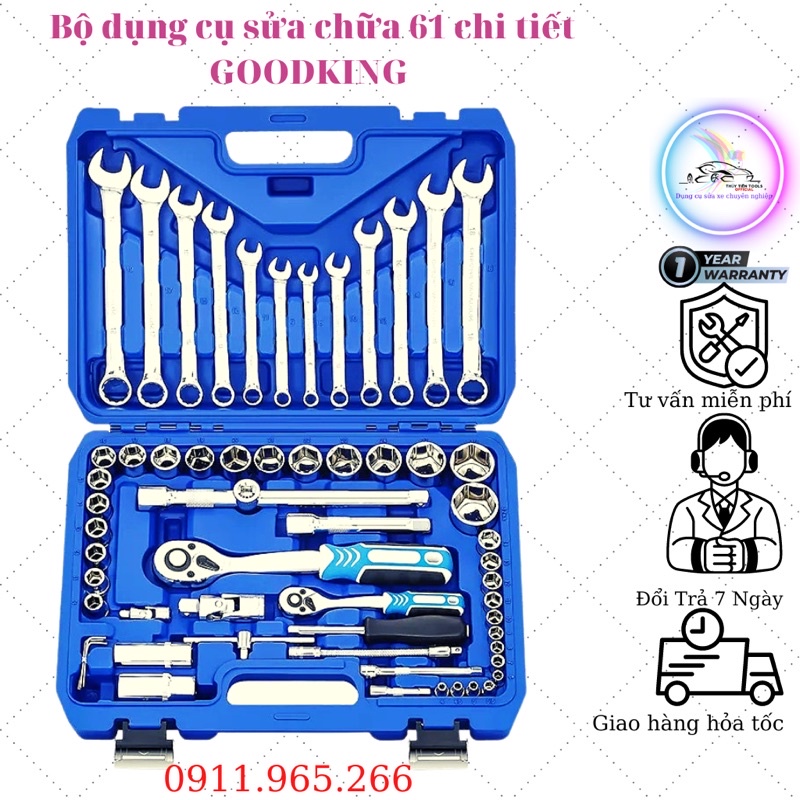 Bộ dụng cụ sửa chữa 61 chi tiết Đài Loan ( GOOD KING )