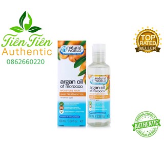 Dầu dưỡng tóc phục hồi tóc hư tổn Argan oil of Morocco NATURAL WORLD 100ml