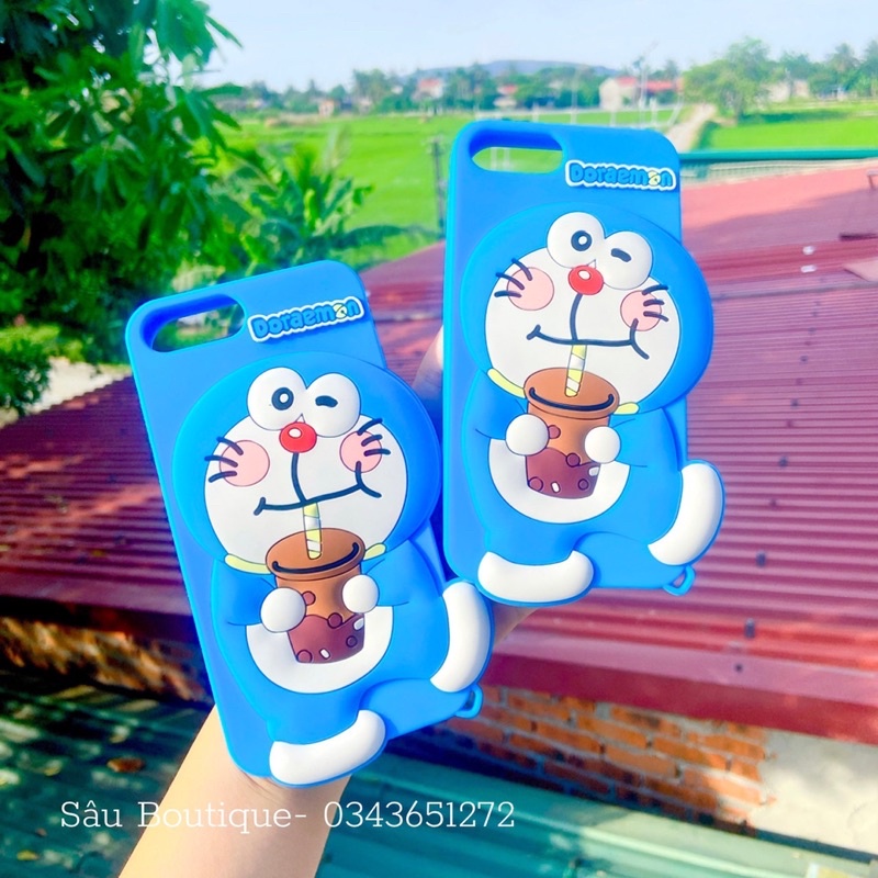 Ốp lưng iphone silicon thú leo hình heo đội mũ 7pl/8pl