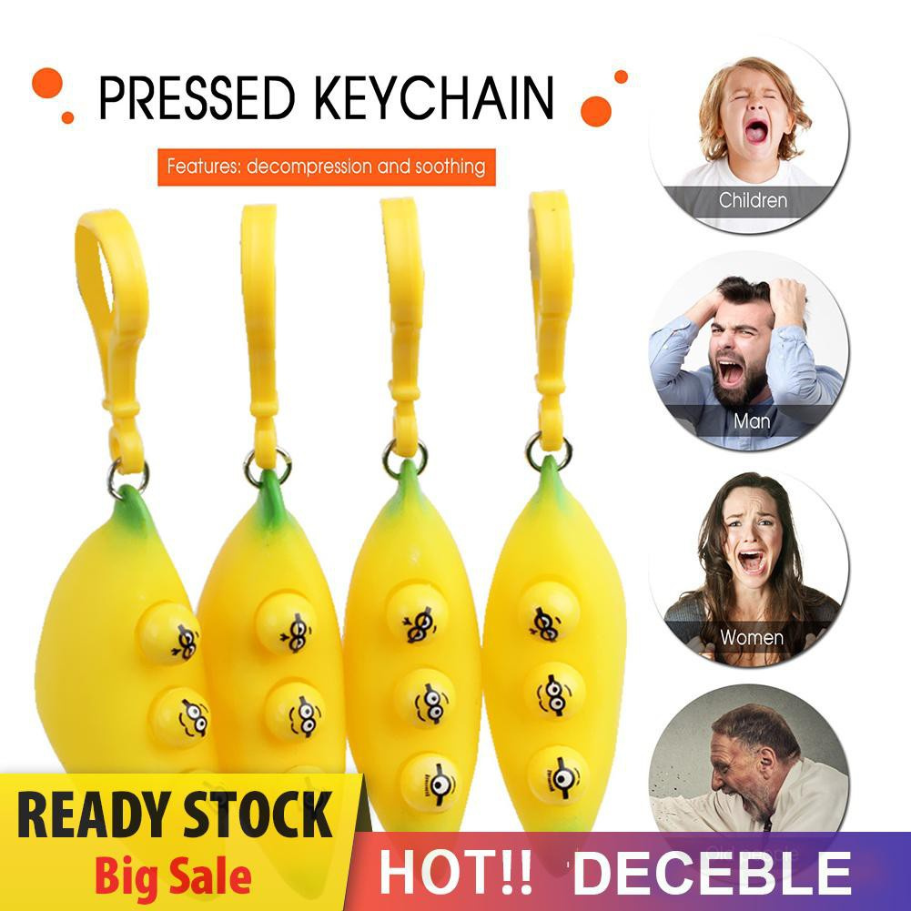 Pop It Fidget Đồ chơi Bananas Squeeze Sensory Fidget Autism Relief Stress Car Keychain Kids Đồ chơis