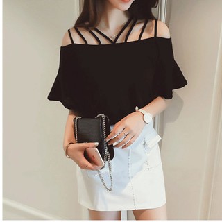 SUXI Áo Thun Trễ Vai Size Lớn