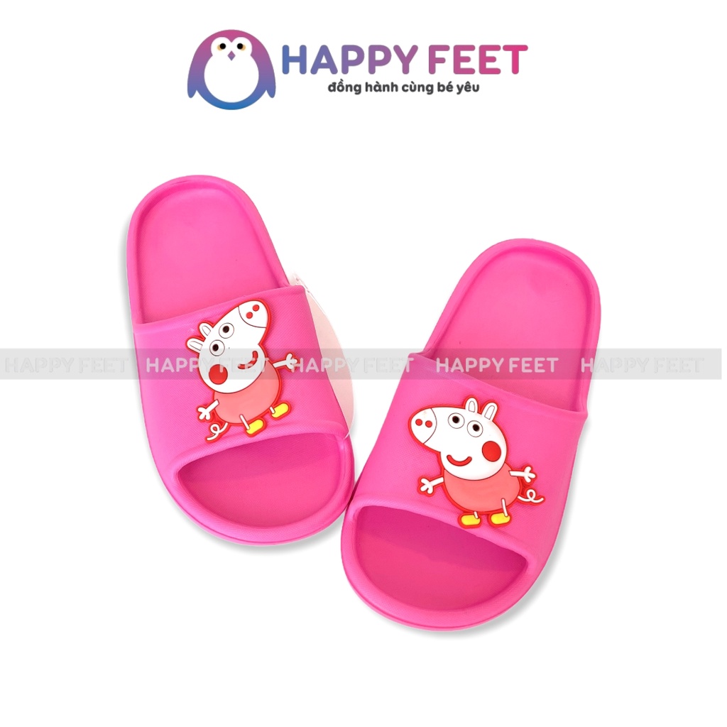 Dép trẻ em đúc liền khối Peppa pig siêu nhẹ siêu mềm chống trơn trượt cho bé trai bé gái 5- 10 tuổi- Happy Feet no1918